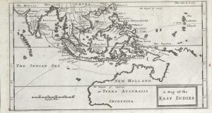 Map showing Dampier's contact with the Australian continent