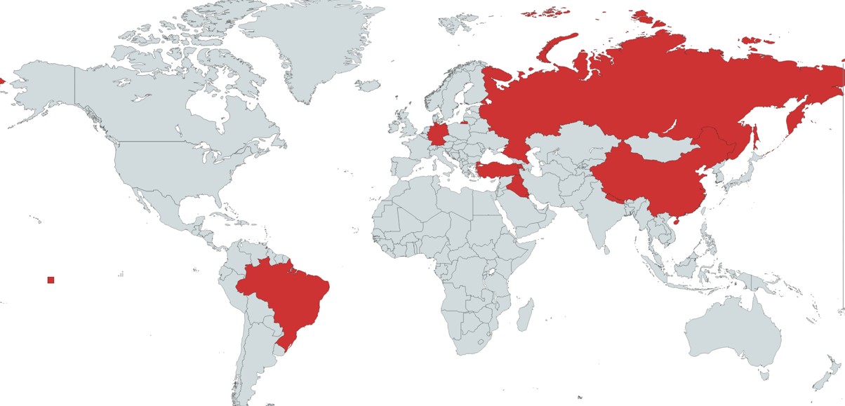 Glanders cases reported to the WOAH January 2015 to January 2024