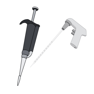A drawing of a motorised pipette and a micropipette